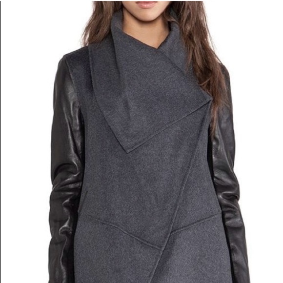 MACKAGE Vane Jacket Asymmetrical - wool and leather xs - Picture 1 of 9